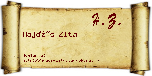 Hajós Zita névjegykártya